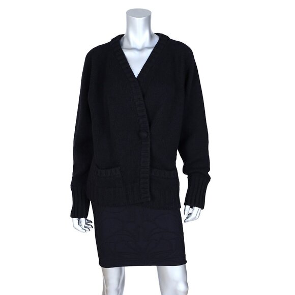 DOLCE & GABBANA SWEATER BLACK CASHMERE CARDIGAN TOP sz IT 44 US 8 - Picture 1 of 8